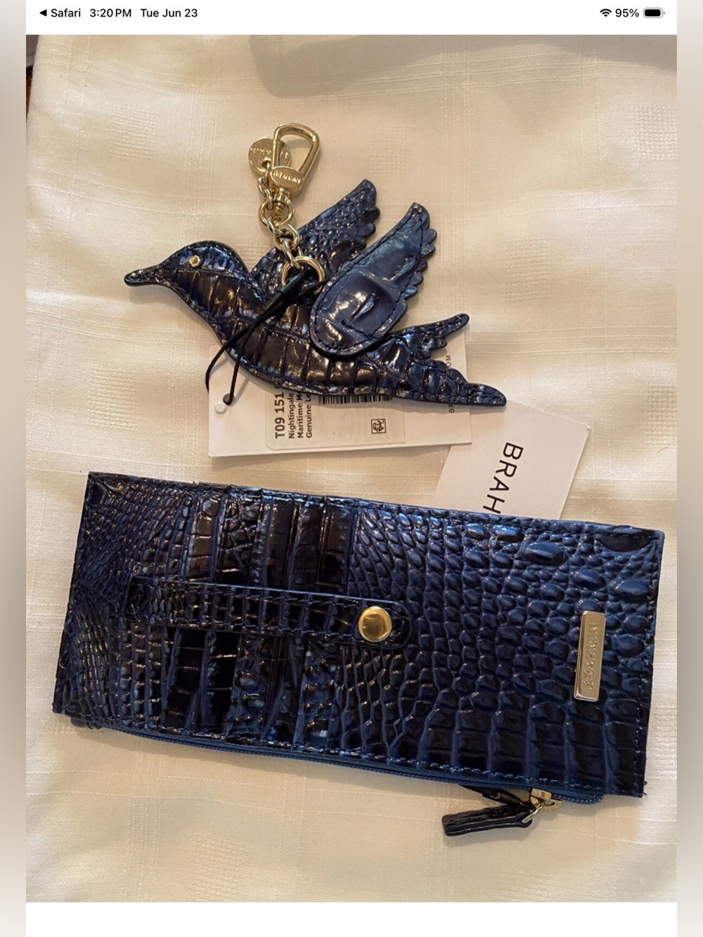 NWT S0LD*0UT 2 pcs BRAHMIN MARITIME NIGHTINGALE & CREDIT CARD WALLET